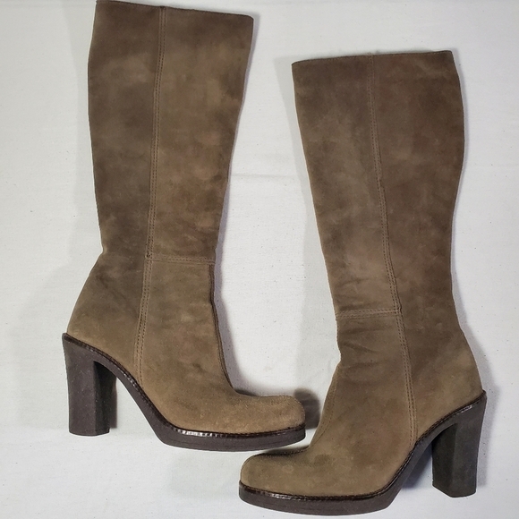 La Canadienne Suede Heeled Boots Size 6 Taupe Grey EU 36 - Picture 3 of 16